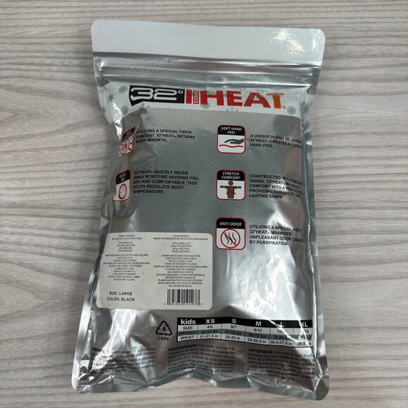 32 Degrees Heat Base Layer Long Sleeve Crew Neck and Legging Set Kids Sz L Black - Picture 4 of 5